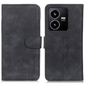 Θήκη Vivo Y22S / Υ35 KHAZNEH Litchi Skin Texture Leather με βάση στήριξης