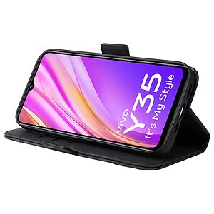 Θήκη Vivo Y22S / Υ35 BETOPNICE Leather Wallet Business Stitching Line με βάση στήριξης, υποδοχές καρτών και μαγνητικό κούμπωμα μαύρο - Image 3