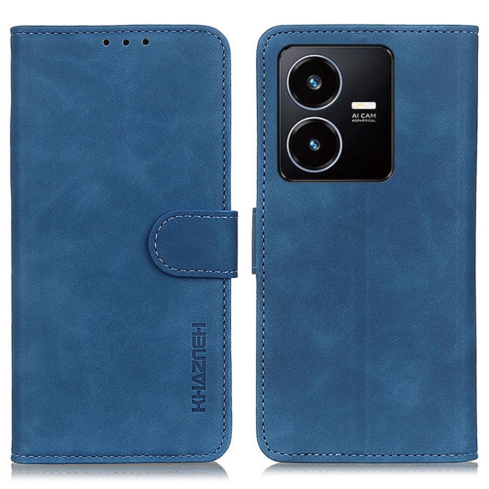 Θήκη Vivo Y22S / Υ35 KHAZNEH Litchi Skin Texture Leather με βάση στήριξης