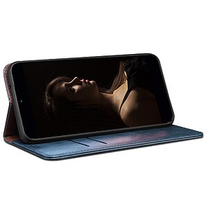 Θήκη Vivo Y22S / Υ35 Mad Mask Folio Series v2 με βάση στήριξης, υποδοχή καρτών και μαγνητικό κούμπωμα Flip Wallet από συνθετικό δέρμα και TPU μπλε - Image 3