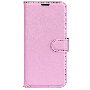 Θήκη Vivo Y22S / Υ35 OEM Litchi Skin  Leather με βάση στήριξης, υποδοχές καρτών και μαγνητικό κούμπωμα ροζ - Image 5