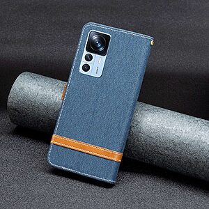 Θήκη Xiaomi 12T 5G / 12T Pro 5G Mad Mask Jean coated skin v2 με βάση στήριξης, υποδοχές καρτών και μαγνητικό κούμπωμα γαλάζιο - Image 5