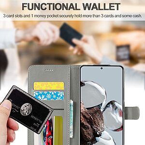 Θήκη Xiaomi 12T 5G / 12T Pro 5G LC.IMEEKE PU Leather Series με βάση στήριξης, υποδοχές καρτών και μαγνητικό κούμπωμα γκρι - Image 5