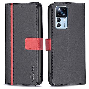 Θήκη Xiaomi 12T / 12T Pro BINFEN COLOR Leather Wallet Double Stitching Lines v3 με βάση στήριξης