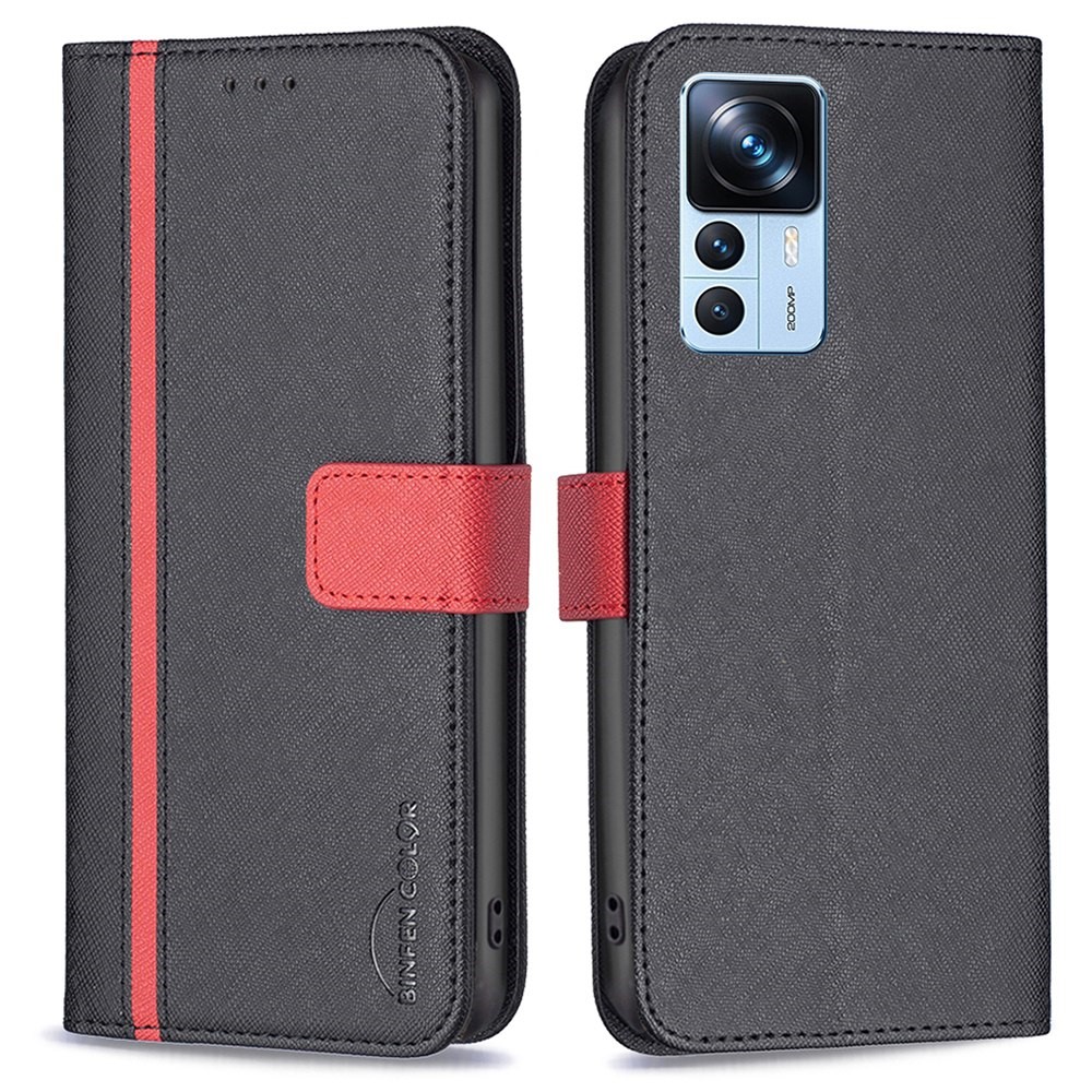 Θήκη Xiaomi 12T / 12T Pro BINFEN COLOR Leather Wallet Double Stitching Lines v3 με βάση στήριξης