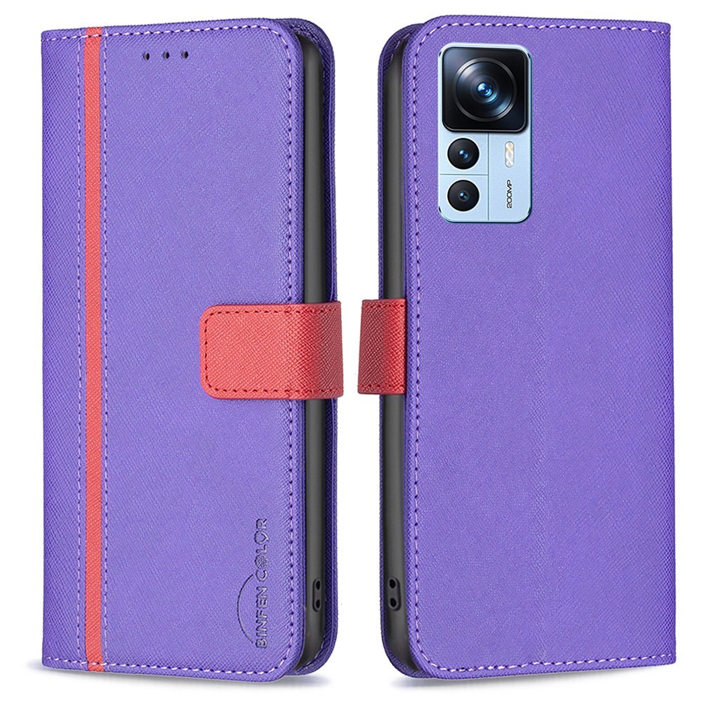 Θήκη Xiaomi 12T / 12T Pro BINFEN COLOR Leather Wallet Double Stitching Lines v3 με βάση στήριξης