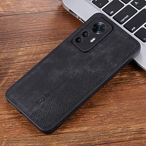 Θήκη Xiaomi 12T 5G AZNS Imprinted Series Πλάτη με ανάγλυφη επιφάνεια από συνθετικό δέρμα και TPU μαύρο - Image 4