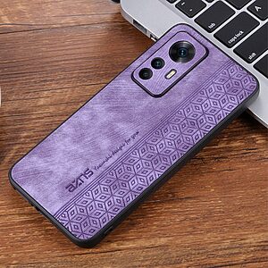Θήκη Xiaomi 12T 5G AZNS Imprinted Series Πλάτη με ανάγλυφη επιφάνεια από συνθετικό δέρμα και TPU μωβ - Image 4