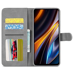 υποδοχές καρτών και μαγνητικό κούμπωμα γκρι