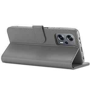 Θήκη Xiaomi Poco M5 LC.IMEEKE PU Leather Series με βάση στήριξης, υποδοχές καρτών και μαγνητικό κούμπωμα γκρι - Image 4