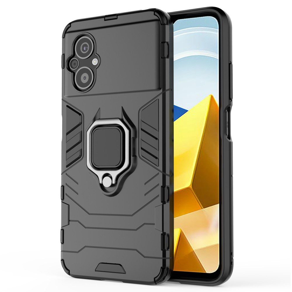 Θήκη Xiaomi Poco M5 Mad Mask Πλάτη Thin Armor με Μαγνητικό δαχτυλίδι και Βάση στήριξης TPU μαύρο
