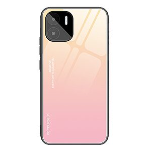 Θήκη Xiaomi Redmi A1 OEM Gradient Color Laser Carving Tempered Glass Πλάτη TPU ροζ χρυσό