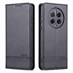 Θήκη Huawei Mate 50 Pro AZNS Litchi Retro V4 Texture Leather με βάση στήριξης