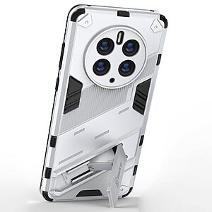 Θήκη Huawei Mate 50 Pro OEM Armor Guard Kickstand με ενισχυμένη Πλάτη και Βάση στήριξης από σκλήρό Premium TPU ασημί - Image 3