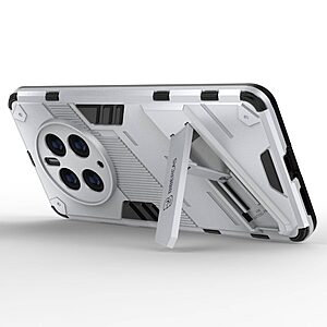 Θήκη Huawei Mate 50 Pro OEM Armor Guard Kickstand με ενισχυμένη Πλάτη και Βάση στήριξης από σκλήρό Premium TPU ασημί - Image 4