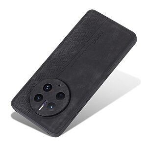 Θήκη Huawei Mate 50 Pro AZNS Imprinted Series Πλάτη με ανάγλυφη επιφάνεια από συνθετικό δέρμα και TPU μαύρο - Image 3
