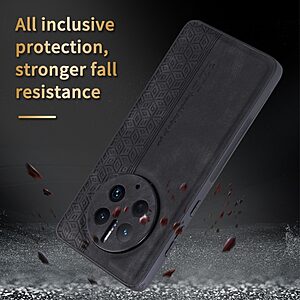 Θήκη Huawei Mate 50 Pro AZNS Imprinted Series Πλάτη με ανάγλυφη επιφάνεια από συνθετικό δέρμα και TPU μαύρο - Image 5