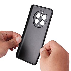 Θήκη Huawei Mate 50 Pro IMAK Leather Coated Series με σχέδιο carbon fiber ενισχυμένες γωνίες kickstand και βάση στήριξης από Premium ανθεκτικό TPU μαύρο - Image 5