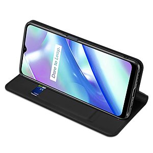 Θήκη Realme C33 DUX DUCIS Skin Pro Series με βάση στήριξης, υποδοχή καρτών και μαγνητικό κούμπωμα Flip Wallet από συνθετικό δέρμα και TPU μαύρο - Image 3