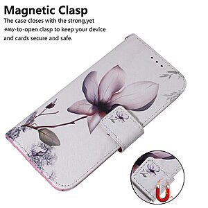 Θήκη Realme C33 OEM Rare Flower με βάση στήριξης, υποδοχές καρτών και μαγνητικό κούμπωμα Flip Wallet από συνθετικό δέρμα και TPU - Image 4