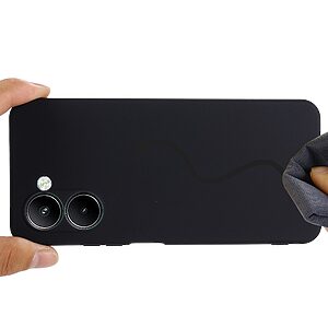 Θήκη Realme C33 OEM Soft Liquid Silicone Πλάτη σιλικόνης με κορδόνι μαύρο - Image 5