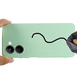 Θήκη Realme C33 OEM Soft Liquid Silicone Πλάτη σιλικόνης με κορδόνι πράσινο - Image 5