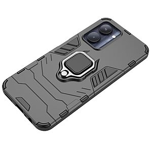 Θήκη Realme C33 Mad Mask Πλάτη Thin Armor με Μαγνητικό δαχτυλίδι και Βάση στήριξης TPU μαύρο - Image 5