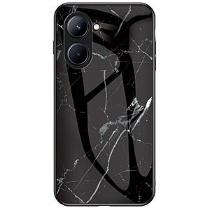 Θήκη Realme C33 OEM σχέδιο Marble με Πλάτη Tempered Glass TPU μαύρο