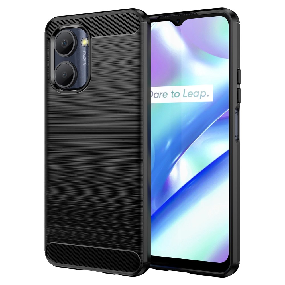 Θήκη Realme C33 Mad Mask Brushed TPU Carbon Πλάτη μαύρο