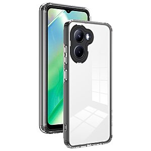 Θήκη Realme C33 Mad Mask Hybrid Sockproof v2 Transparent frame πλάτη από αντικραδασμικό TPU μαύρο