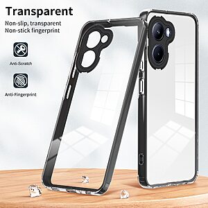 Θήκη Realme C33 Mad Mask Hybrid Sockproof v2 Transparent frame πλάτη από αντικραδασμικό TPU μαύρο - Image 5