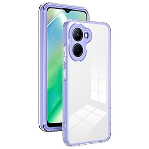 Θήκη Realme C33 Mad Mask Hybrid Sockproof v2 Transparent frame πλάτη από αντικραδασμικό TPU μωβ