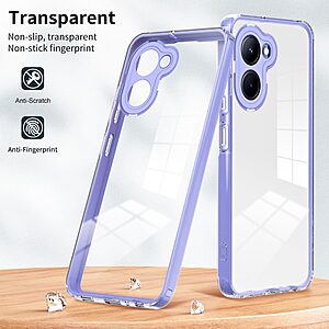 Θήκη Realme C33 Mad Mask Hybrid Sockproof v2 Transparent frame πλάτη από αντικραδασμικό TPU μωβ - Image 5