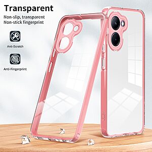 Θήκη Realme C33 Mad Mask Hybrid Sockproof v2 Transparent frame πλάτη από αντικραδασμικό TPU ροζ - Image 5