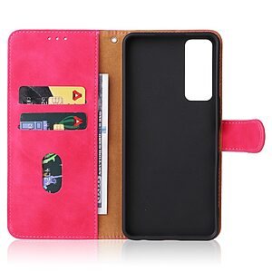 Θήκη TCL 30 / 30+ Mad Mask Litchi Skin Texture Leather με βάση στήριξης, υποδοχές καρτών και μαγνητικό κούμπωμα φούξια - Image 4