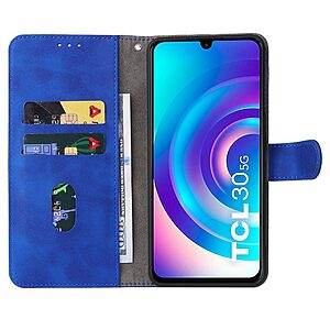 υποδοχές καρτών και μαγνητικό κούμπωμα μπλε