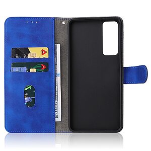 Θήκη TCL 30 / 30+ Mad Mask Litchi Skin Texture Leather με βάση στήριξης, υποδοχές καρτών και μαγνητικό κούμπωμα μπλε - Image 4