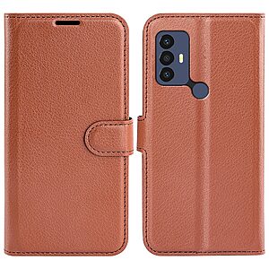 Θήκη TCL 30E / 306 / 30 SE OEM Litchi Skin  Leather με βάση στήριξης