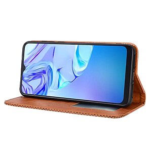 Θήκη TCL 30E / 306 / 30 SE Mad Mask Folio Series v3 με βάση στήριξης, υποδοχή καρτών και μαγνητικό κούμπωμα Flip Wallet από συνθετικό δέρμα και TPU καφέ - Image 3