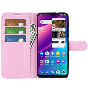 Θήκη TCL 30E / 306 / 30 SE OEM Litchi Skin  Leather με βάση στήριξης, υποδοχές καρτών και μαγνητικό κούμπωμα ροζ - Image 4