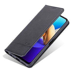 Θήκη Vivo Y22S / Υ35 AZNS Litchi Retro V4 Texture Leather με βάση στήριξης, υποδοχές καρτών και μαγνητικό κούμπωμα μαύρο - Image 5