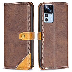 Θήκη Xiaomi 12T 5G / 12T Pro 5G BINFEN COLOR Leather Wallet Double Stitching Lines με βάση στήριξης