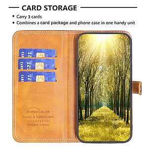 Θήκη Xiaomi 12T 5G / 12T Pro 5G BINFEN COLOR Leather Wallet Double Stitching Lines με βάση στήριξης, υποδοχές καρτών και μαγνητικό κούμπωμα μαύρο - Image 3