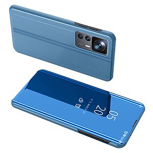 Θήκη Xiaomi 12T 5G / 12T Pro 5G Mad Mask Mirror Surface Series Flip Window δερματίνη μπλε