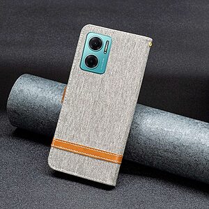 Θήκη Xiaomi Redmi 10 5G Mad Mask Jean coated skin v2 με βάση στήριξης, υποδοχές καρτών και μαγνητικό κούμπωμα γκρι - Image 5