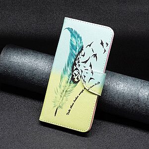 Θήκη Xiaomi Redmi 10 5G OEM Feather & Birds με βάση στήριξης, υποδοχές καρτών και μαγνητικό κούμπωμα Flip Wallet από συνθετικό δέρμα και TPU - Image 5