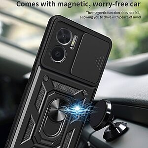 Θήκη Xiaomi Redmi 10 5G Mad Mask Camshield Armor Guard Πλάτη με προστασία για την κάμερα, Kickstand και Βάση στήριξης από σκλήρό Premium TPU μαύρο - Image 4