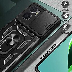 Θήκη Xiaomi Redmi 10 5G Mad Mask Camshield Armor Guard Πλάτη με προστασία για την κάμερα, Kickstand και Βάση στήριξης από σκλήρό Premium TPU μαύρο - Image 5