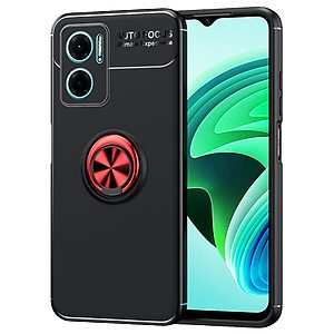 Θήκη Xiaomi Redmi 10 5G OEM Magnetic Ring Kickstand / Μαγνητικό δαχτυλίδι / Βάση στήριξης TPU μαύρο / κόκκινο