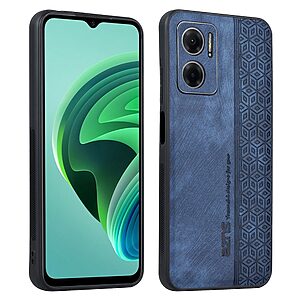 Θήκη Xiaomi Redmi 10 5G AZNS Imprinted Series Πλάτη με ανάγλυφη επιφάνεια από συνθετικό δέρμα και TPU μπλε - Image 3